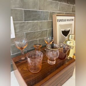 Vintage PINK Glassware — Miscellaneous Lot — EUC